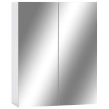 Armoire À Miroir De Salle De Bain Blanc 60x15x75 Mdf