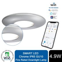 Wiz Chrome Downlight (ip65)withtuneable Gu10 Lamp Wifi & Bt