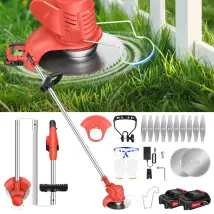 1800w Akku Rasentrimmer Grasschneider Freischneider Motorsense Rasenmäher + 2 Akku