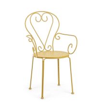 Set 4 Sedia In Acciaio E-coating E Finitura Opaca Giallo
