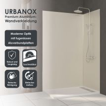 Urbanox Wandpaneel Ivory 120x210 Cm - Fugenlose Aluverbundplatte Als Duschrückwand & Küchenrückwand - Marwell