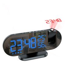 Projektorwecker Mit Radio, Digitaluhr, Usb-weckerradio Mit Dual-alarm Und Led-spiegelbildschirm, Schlummerfunktion, 180° Schwenkbar, 4 