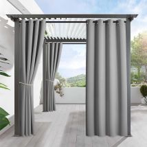 Rideaux De Jardin D'Extérieur Imperméables, Rideau Occultant Avec Œillets, 1 Pièce, Étanche, Isolé Thermiquement, Pour Balcon Terrasse Porche Pergola 