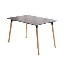 Kosmi - Mesa De Estilo Escandinavo 120 X 80 Cm Tapa Negra Y Patas De Madera