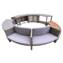 K2o - Abkleidung Whirlpool Full Surround 180 Ø279x40x56 Cm Set Kreisförmig Mit 9 Sektoren, Treppen, Sitzflächen Und Aufbewahrung