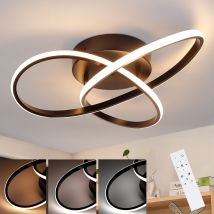 Plafoniera Led Dimmerabile - 33w Lampada Moderna Per Camera Da Letto Con Telecomando Lampada Da Soggiorno Bianco - 40cm Lampada Dal Design Geometrico 