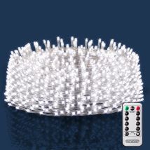 Catena Luminosa Telecomando 8 Modalità Timer Interno Esterno Cascata Luci Led Stringa Luci Led 400 Led Bianco Freddo Con Telecomando