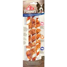 8in1 Hundeleckerli Triple Flavour Mega Twisted Sticks 140 G