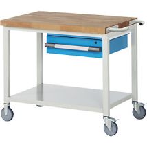 Banco de Trabajo Rodante Eurokraft Pro – 1000 x 700 mm – Capacidad de Carga 450 kg – Cajón Extraíble 50 kg
