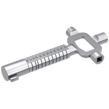 Basi – 668NK Universal-Steckschlüssel – Zinkdruckguss, vernickelt – Innensechskant-Aufsatz 3 mm, Innenvierkant 6 mm, 7 mm, 8 mm