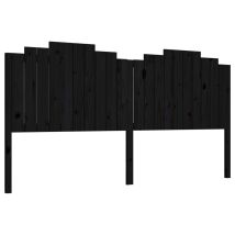 Les Tendances - Bed Headboard Black 206x4x110 Cm Solid Wood Pine Vidaxl
