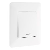 Zenitech - Interruptor Empotrado De Dos Vías Blanco Artezo Con Indicador Luminoso.