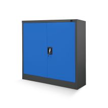 C001b Kleiner Aktenschrank Abschließbar Büroschrank Metallschrank Wertfachschrank 92,5 Cm X 90 Cm X 40 Cm Anthrazit - Blau - Jan Nowak