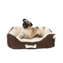 Faux Suede Fluffy Cushioned Pet Bed Soft Dog Cat Bed Large, 71x58x25cm