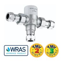 Buyaparcel - Commercial Hot Water 15mm Tmv3 Thermostatic Blending Mixing Valve Under Sink