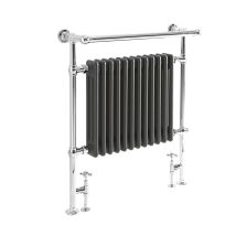Hudson Reed Elizabeth - Sèche-serviettes Mixte Rétro Sur Pieds Anthracite – 93cm X 79cm (avec Barre Déportée)
