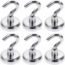 Magnetic Hook Force 34kg Neodymium Magnet Hooks Extra Strong Magnetic Hooks 6 Pieces