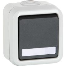 Peha By Honeywell - Interrupteur A Bascule En Saillie Peha Ip44,gris, Avec Champ D'Inscription D 626 Wab Na