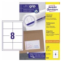 Avery Zweckform - Universaletikett Ultragrip 97 X 67,7 Mm (b X H) Nicht Wieder Ablösbar Papier Weiß 800 Etik./pack.
