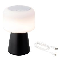 Lumineo - Lámpara Led Con Altavoz Bluetooth Recargable Para Exterior Y Interior Color Negro 22,5 Cm