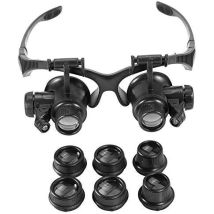 Hiasdfls - Professionelle Brillenlupe Für Die Reparatur, Led-lupe, Neue Kopftraglupe, Freihändige Leselinse, Dual-eye-uhr, Schmuckreparatur, Lupe, 