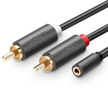 Kabel Audiokabel 3,5 Mm Miniklinke (weiblich) - 2rca (männlich) 25 Cm Grau - Ugreen