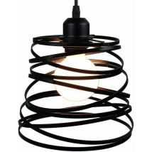 Industrial Pendant Light Design Spring Cage Shape Ø 20cm,metal Iron Ceiling Lamp Light E27 40w, Black (without Bulb)