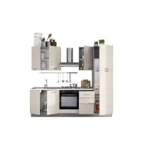 Composizione Cucina Completa Ares Con Lavello A Sinistra E Piano Cottura A Gas, 255x60x216 Cm