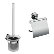 Accessoir Bundle Bad-accessoires Set Iom Bestehend Aus Papierrollenhalter Und Bürstengarnitur, Chrom