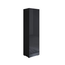 Lettiemobili - Mobile Soggiorno Con Piedini 2cm Vetrina Salotto Moderno Vetrinetta Pensile 40x167x28 Modello Luke V4 Nero Lucido