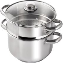 Abert Hotpot Set 3 Pezzi Pentola Vaporiera Couscoussiera Acciaio Induzione 22 Cm