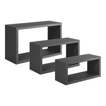 Sanitec - Rechteckiger 3er Set Wandregal Mod. Trittico Farbe Schwarz