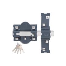 Schloss 301-R/80 Sicherheitsverschluss mit Platte 80mm, Stange 18mm, Verriegelung 3mm – 3 Schlüssel