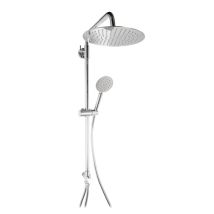 Duschsäule Poseidon – Edelstahl AISI 304 – Duschkopf 25 cm – Handbrause 10 cm – Teleskopstange – Umsteller 1/2 Wasseranschluss