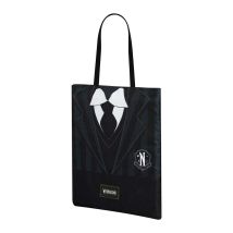 Borsa della Spesa Mercoledì nera – 34 cm x 40 cm x 1 cm – Spallacci 70 cm – KARACTERMANIA
