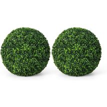 Costway - Planta Artificial De Bolas Topiarias De 2 Piezas, Bola De Boj De Imitación De 48 Cm, Esferas Decorativas Resistente A Uv, Planta De Bola 