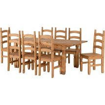 Seconique - Corona Extending Dining Set(8 Chairs) - Distressed Waxed Pine