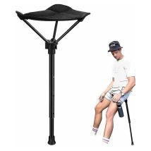 Gabrielle Outdoor Klappbarer Tragbarer Campinghocker – Schwarz