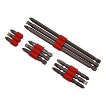 Am-Tech – 12pc Assorted Power Bit Set – Chrome Vanadium Steel – Slotted 6mm, Phillips #2, Pozi #2 – Lengths: 25mm, 50mm, 65mm, 150mm
