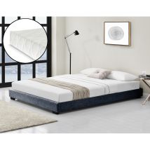 [corium] - Corium Struttura Letto Imbottito Con Materasso A Schiuma Fredda 180 X 200 Cm Letto Matrimoniale Con Rivestimento In Tessuto Con Materasso 