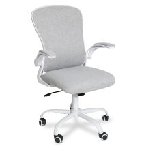 Puluomis - Office Chair, Ergonomic Desk Chair, Swivel Chair With Lumbar Support, Flip Up Armrests, Grey