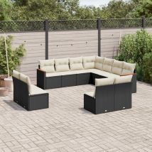 Torana - Vidaxl 11-tlg. Garten-sofagarnitur Mit Kissen Schwarz Poly Rattan