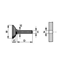 Pb Fastener - 148 3005 699 11 Gerätefuß Schraubbar Schwarz (ø X H) 38 Mm X 60 Mm 1 St.