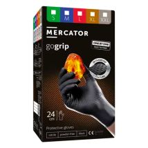 Guantes De Nitrilo Negros Mercator Gogrip One-by-one, 100 Unidades, Talla Xl.
