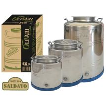 Olivari - Bidone Fusto Contenitore In Acciaio Inox Blindo Lt.50