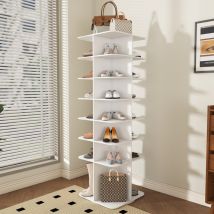 Porte-chaussures Rotatif À 7 Étages,organiseur De Chaussures Sur Pied Pivotant À 360°,tour À Chaussures Avec Socle Haut,plateau Tournant Pour Le 