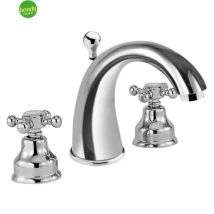 Rubinetto Batteria Lavabo 3 Fori Cromato Con Manopole Serie Anais Scarico 11/4" Eurorama