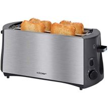Cloer Toaster 3719 – 4 Scheiben – 1380 W – Edelstahl – 400 mm x 160 mm x 180 mm – Ideal für Brot und Brötchen