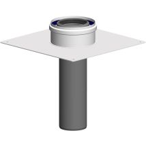 Atec Terminale Camino Per Sottotetto Dn 80/125 300 X 300mm, Bianco, 1538