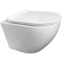 Inodoro Suspendido Round Smart Tornado 3.0 Blanco Con Asiento Softclose Y Tapa Fina De Kp